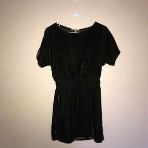 Olive Velvet mini dress.